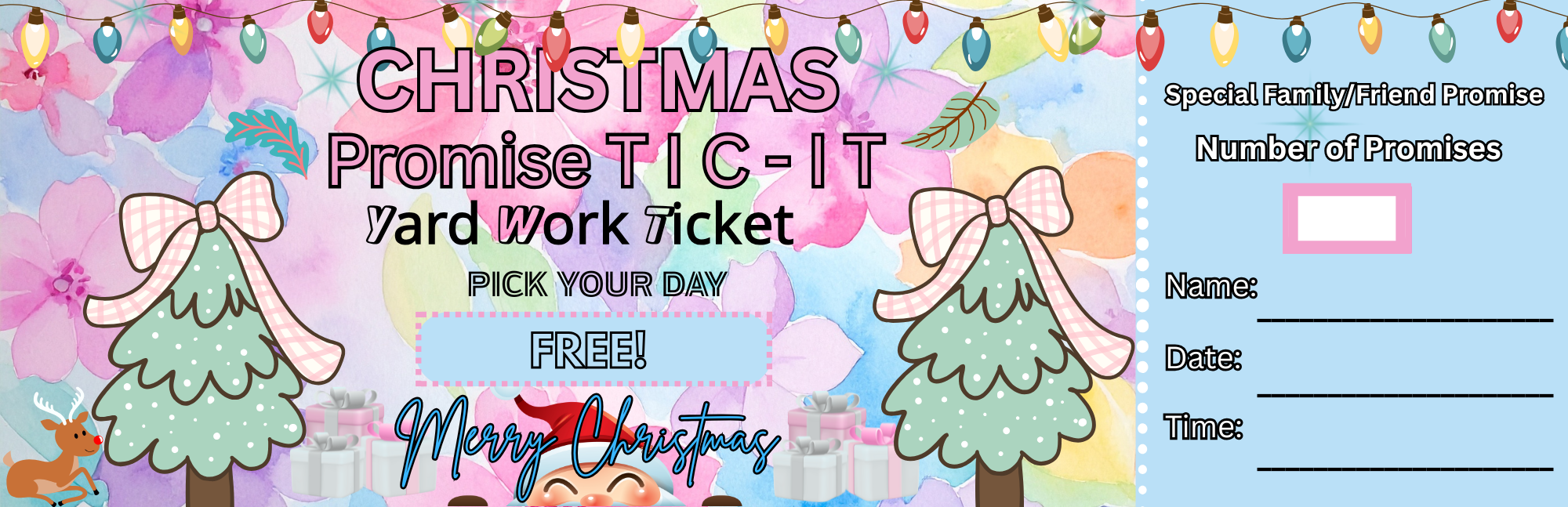 Flower Planting Yard Work Promise Ticket (Tic-It)