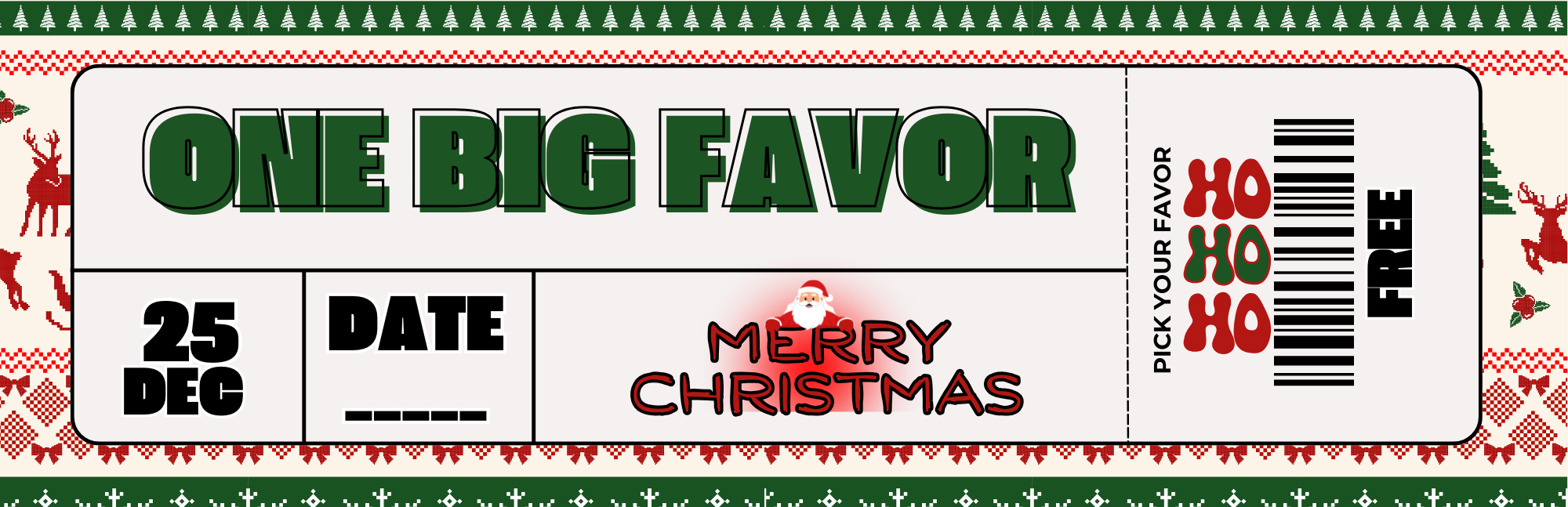 One Big Favor Promise Ticket (Tic-It)