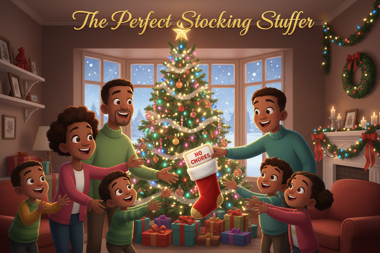 the ticket should say no chores and more kids  in the family